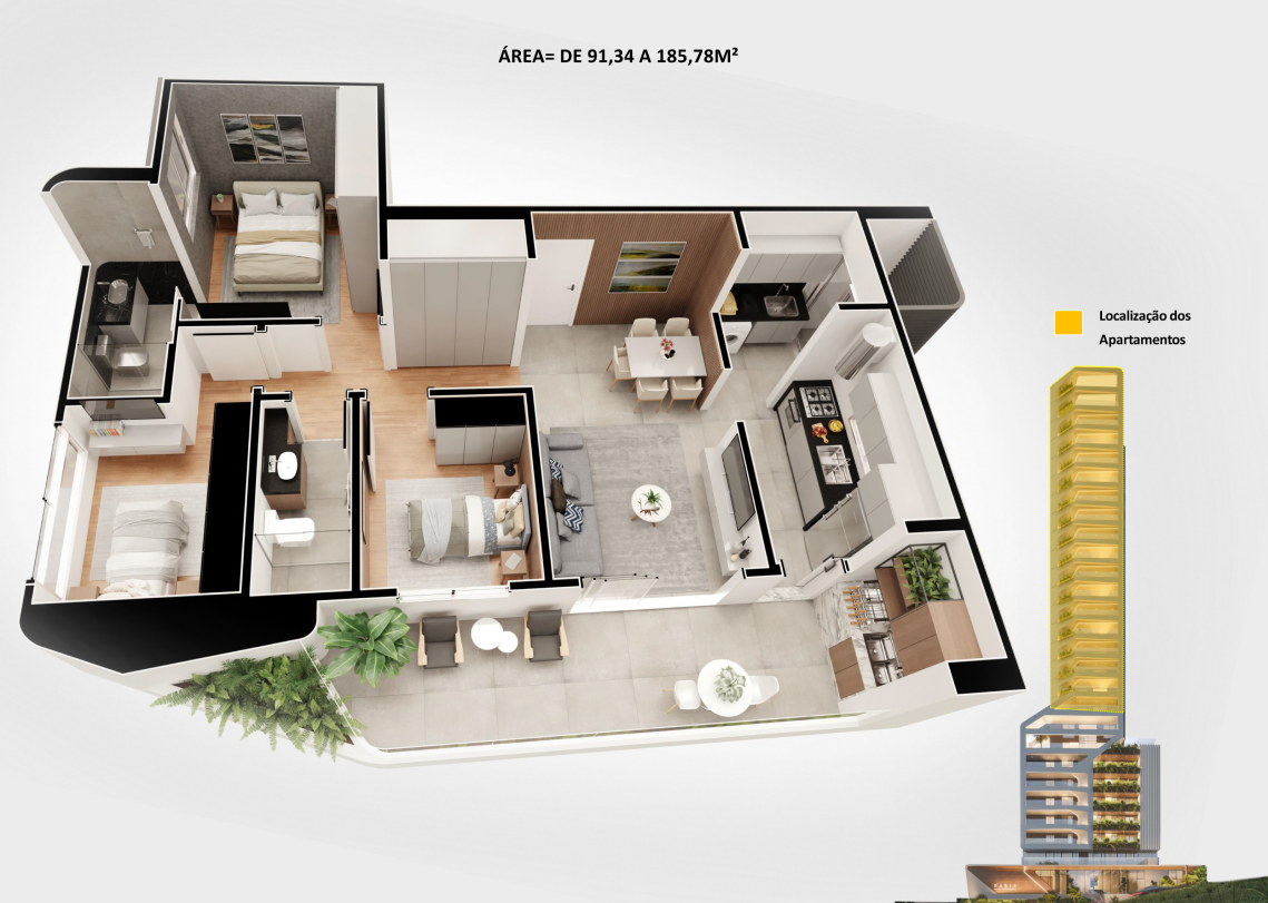 Planta interna do apartamento